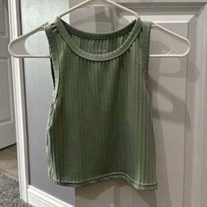 Green tank crop top, never worn. Size M